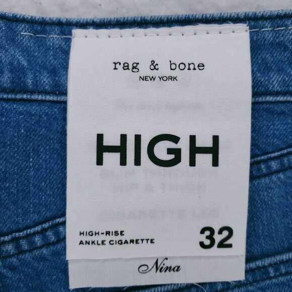 NWT Rag & Bone NINA High Rise Ankle Cigarette Jeans POPPY Button Fly  - Size … - Picture 8 of 14